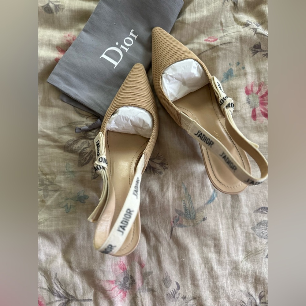 Dior ja’ slingback kitten heel (tan) - Picture 7 of 8